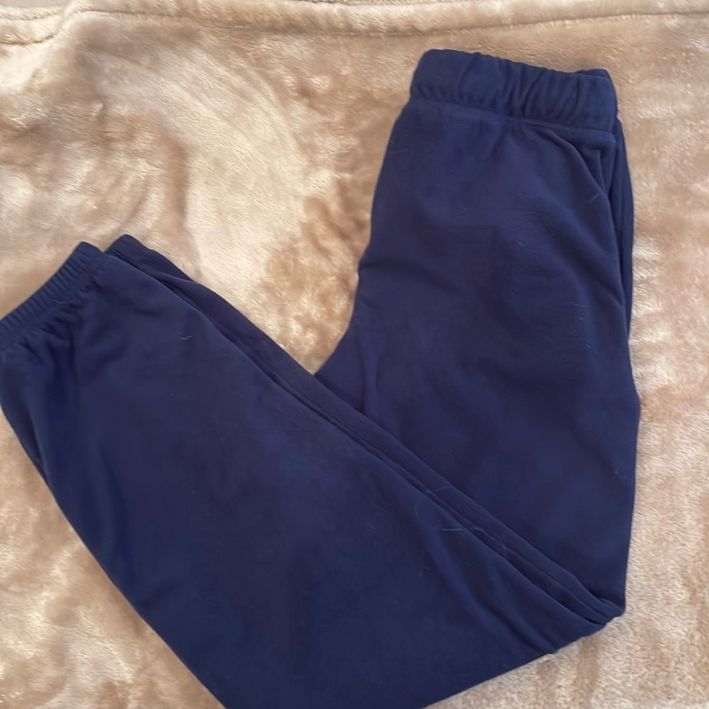 Kids size 12 fleece sweatpants. Navy blue